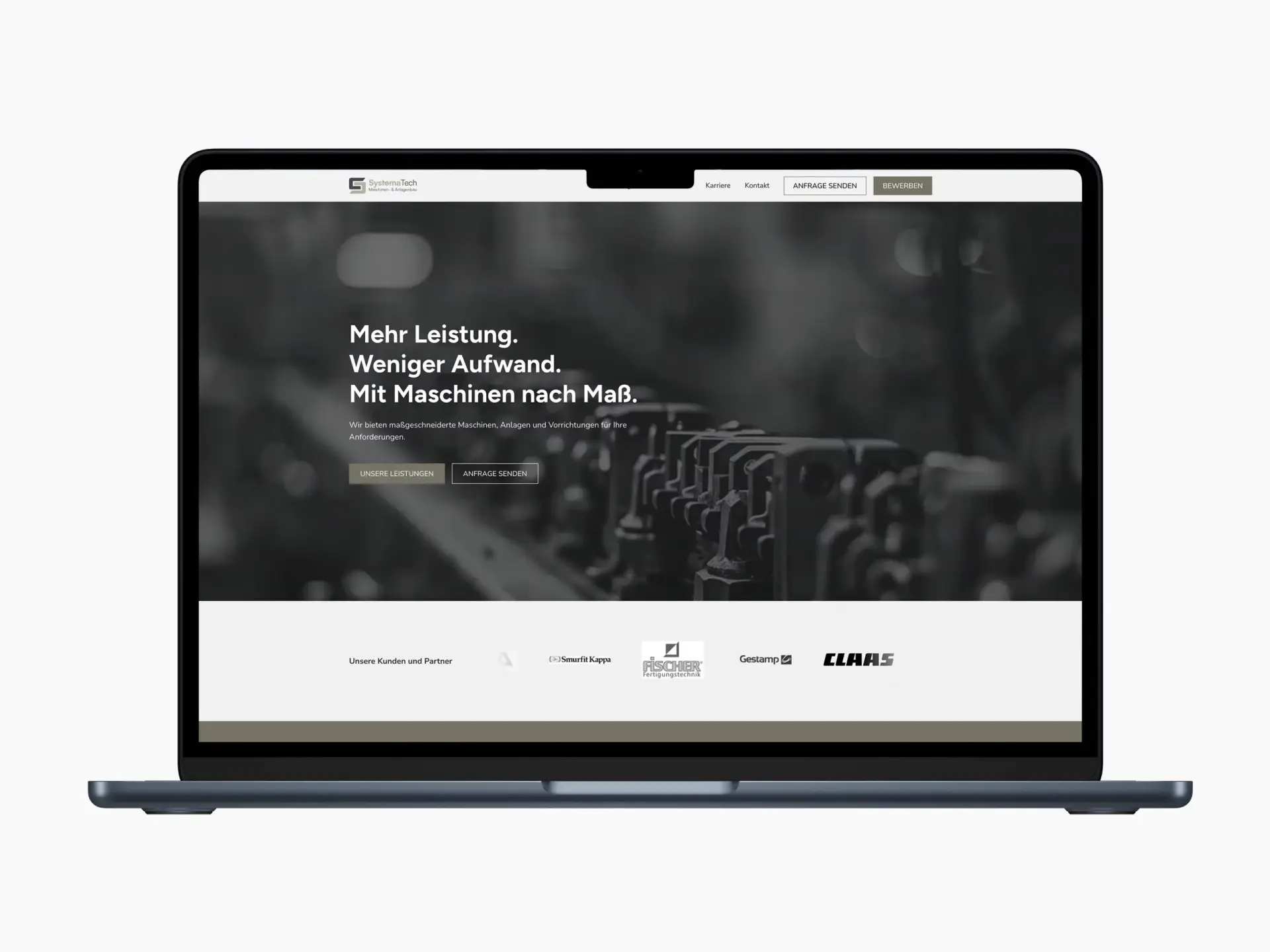 SystemaTech Website Rebranding – Startseite mit klarer Leistungsstruktur